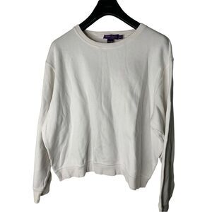 Ralph Lauren Purple Label Collection Made In Italy 100% cotton sweater white XXL